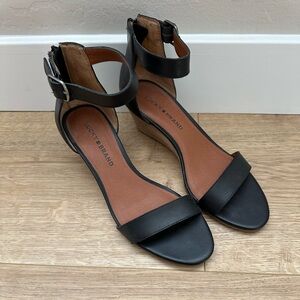 Lucky Brand Black Ankle Strap Sandals
